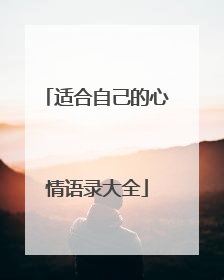 适合自己的心情语录大全