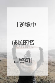 逆境中成长的名言警句