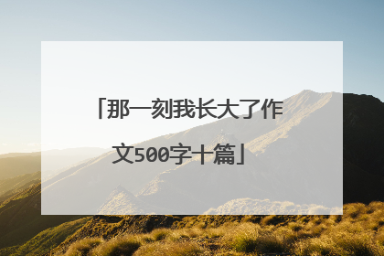 那一刻我长大了作文500字十篇