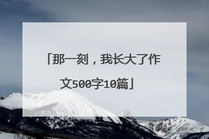 那一刻,我长大了作文500字10篇