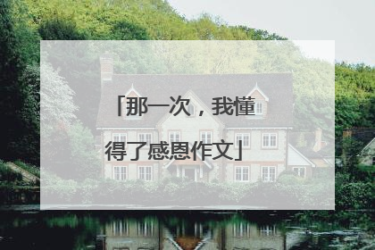 那一次，我懂得了感恩作文