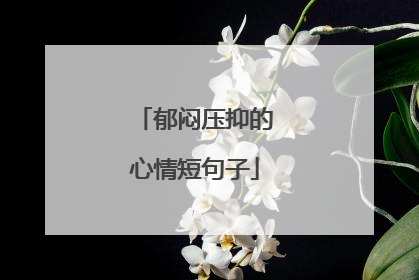 郁闷压抑的心情短句子