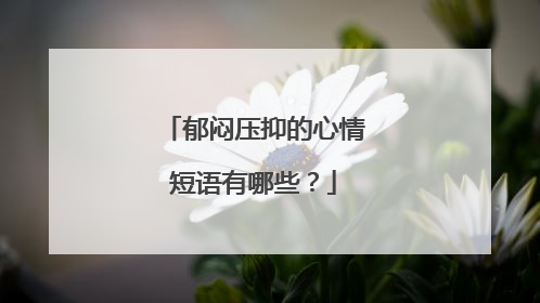 郁闷压抑的心情短语有哪些?
