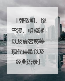 郭敬明、饶雪漫、明晓溪以及夏茗悠等现代诗歌以及经典语录