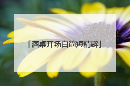 酒桌开场白简短精辟