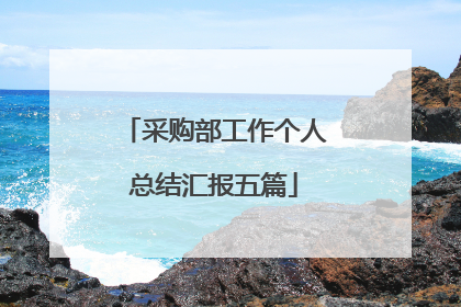 采购部工作个人总结汇报五篇