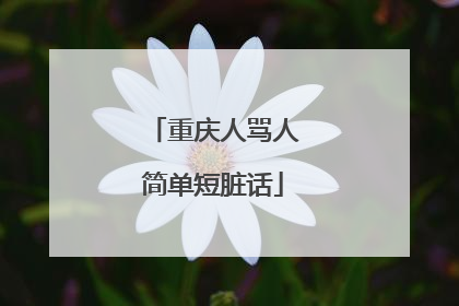 重庆人骂人简单短脏话