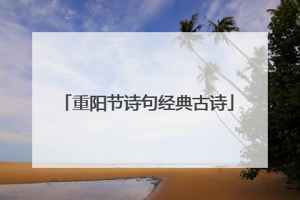 重阳节诗句经典古诗