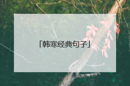 韩寒经典句子