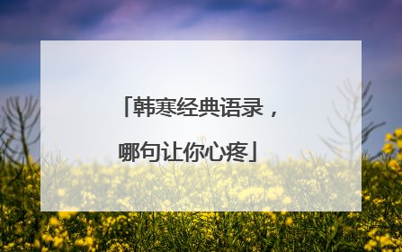 韩寒经典语录，哪句让你心疼