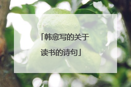 韩愈写的关于读书的诗句