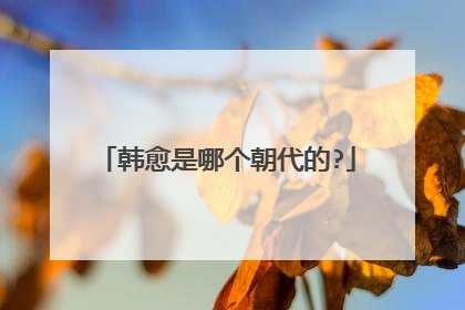 韩愈是哪个朝代的?