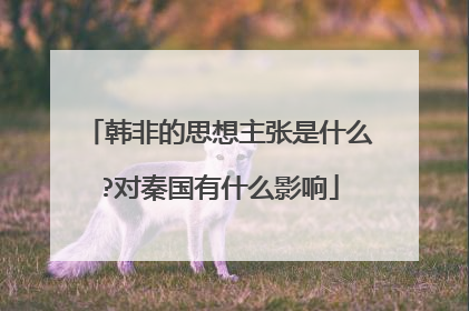 韩非的思想主张是什么?对秦国有什么影响