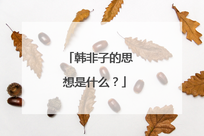 韩非子的思想是什么?