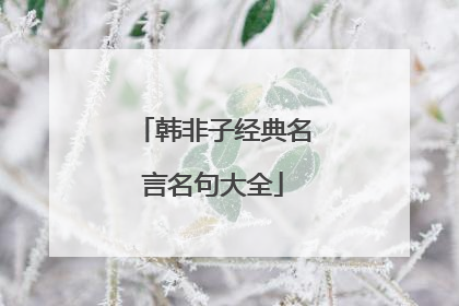 韩非子经典名言名句大全