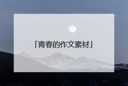 青春的作文素材