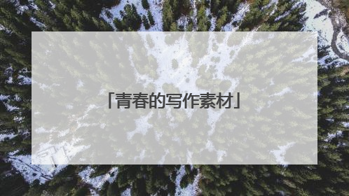 青春的写作素材