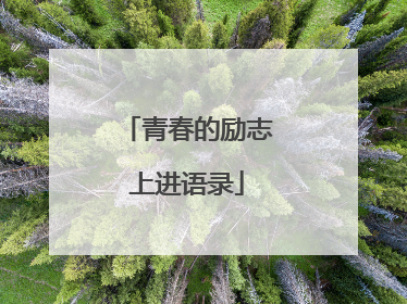 青春的励志上进语录