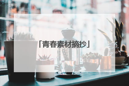 青春素材摘抄