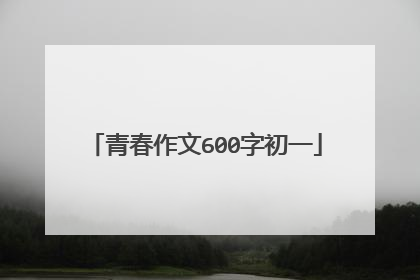 青春作文600字初一
