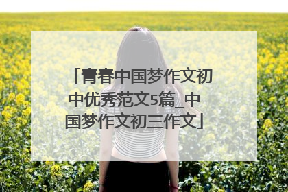 青春中国梦作文初中优秀范文5篇_中国梦作文初三作文