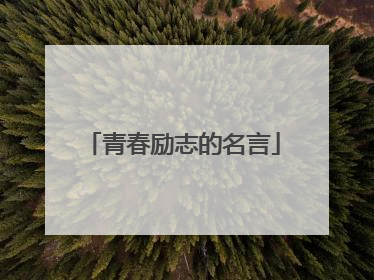 青春励志的名言
