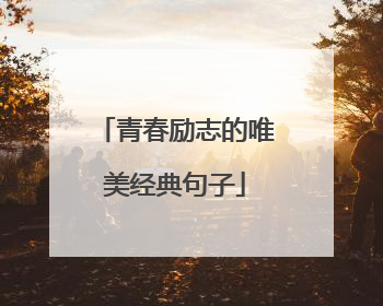 青春励志的唯美经典句子