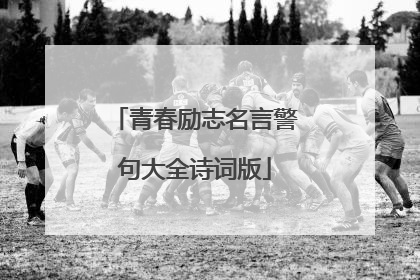 青春励志名言警句大全诗词版