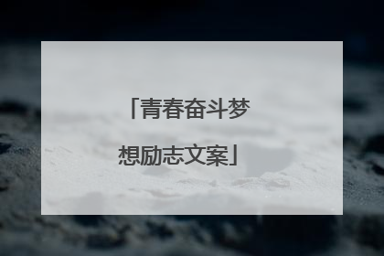 青春奋斗梦想励志文案
