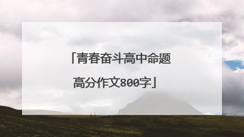 青春奋斗高中命题高分作文800字