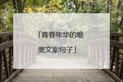 青春年华的唯美文案句子