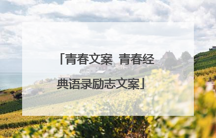 青春文案 青春经典语录励志文案