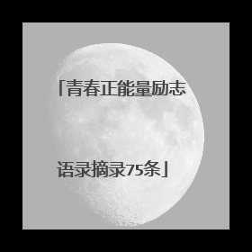 青春正能量励志语录摘录75条