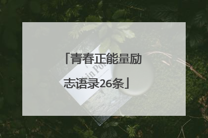 青春正能量励志语录26条