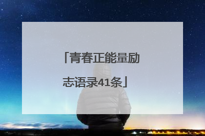 青春正能量励志语录41条