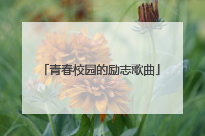 青春校园的励志歌曲