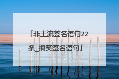 非主流签名语句22条_搞笑签名语句