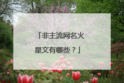 非主流网名火星文有哪些？