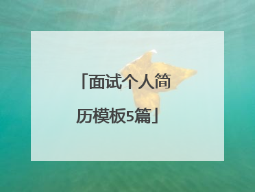 面试个人简历模板5篇