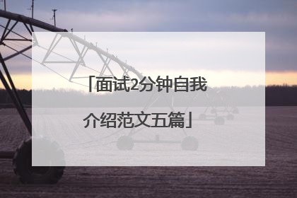 面试2分钟自我介绍范文五篇