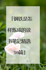 钢铁是怎样炼成的读书笔记精选10篇