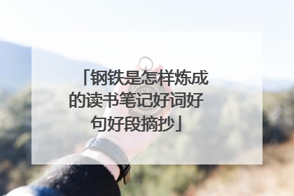 钢铁是怎样炼成的读书笔记好词好句好段摘抄