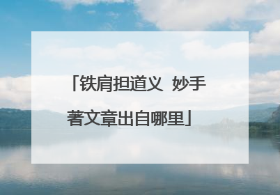 铁肩担道义 妙手著文章出自哪里
