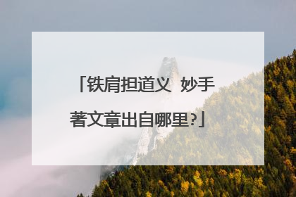 铁肩担道义 妙手著文章出自哪里?