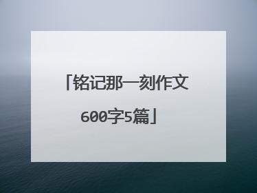 铭记那一刻作文600字5篇