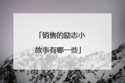 销售的励志小故事有哪一些