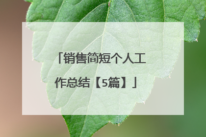 销售简短个人工作总结【5篇】