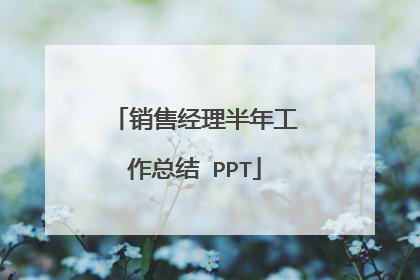 销售经理半年工作总结 PPT