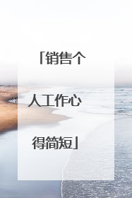 销售个人工作心得简短