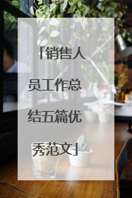 销售人员工作总结五篇优秀范文